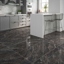 Verona Zeus Midnight Black Wall & Floor Tile 600x1200mm - JJ Building Materials