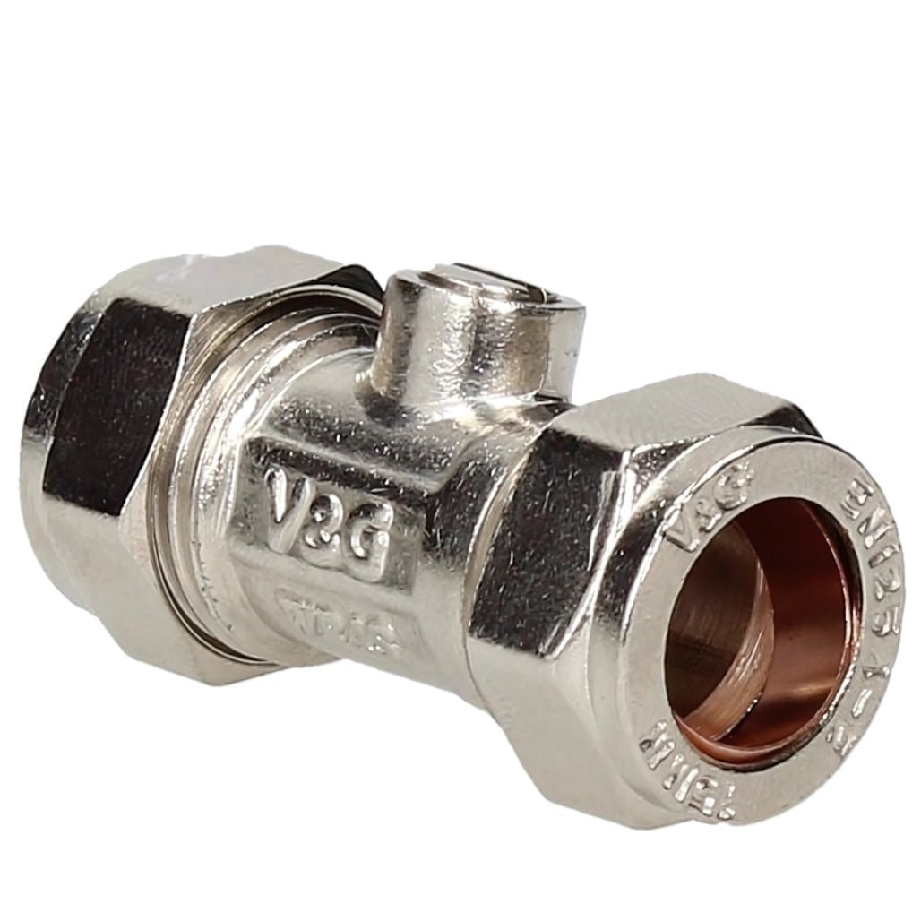 V&G Compression 15mm Chrome Isolation Valve - JJ Building Materials