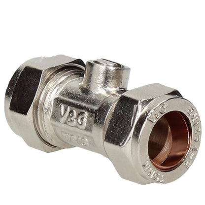 V&G Compression 15mm Chrome Isolation Valve - JJ Building Materials