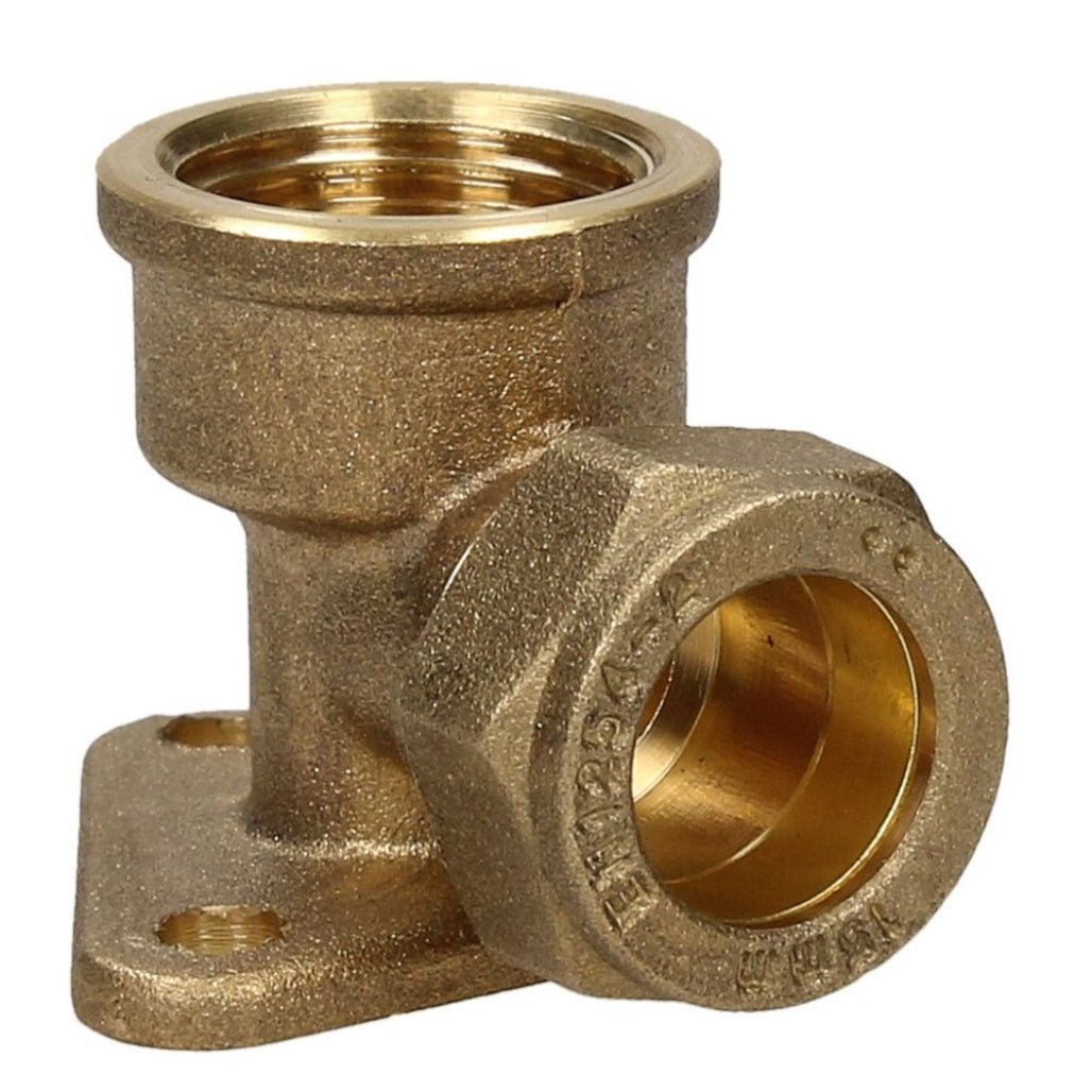 V&G Compression 15mm x 1/2 Backplate Elbow - JJ Building Materials