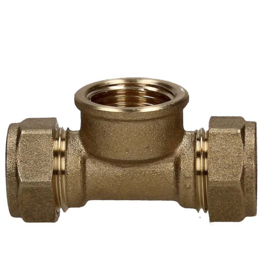 V&G Compression 15mm x 15mm x 1/2 Female Iron Reducing Tee - JJ Building Materials