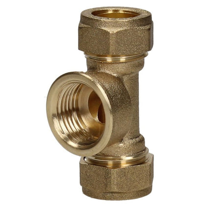 V&G Compression 15mm x 15mm x 1/2 Female Iron Reducing Tee - JJ Building Materials