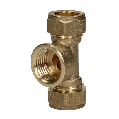 V&G Compression 15mm x 15mm x 1/2 Female Iron Reducing Tee - JJ Building Materials