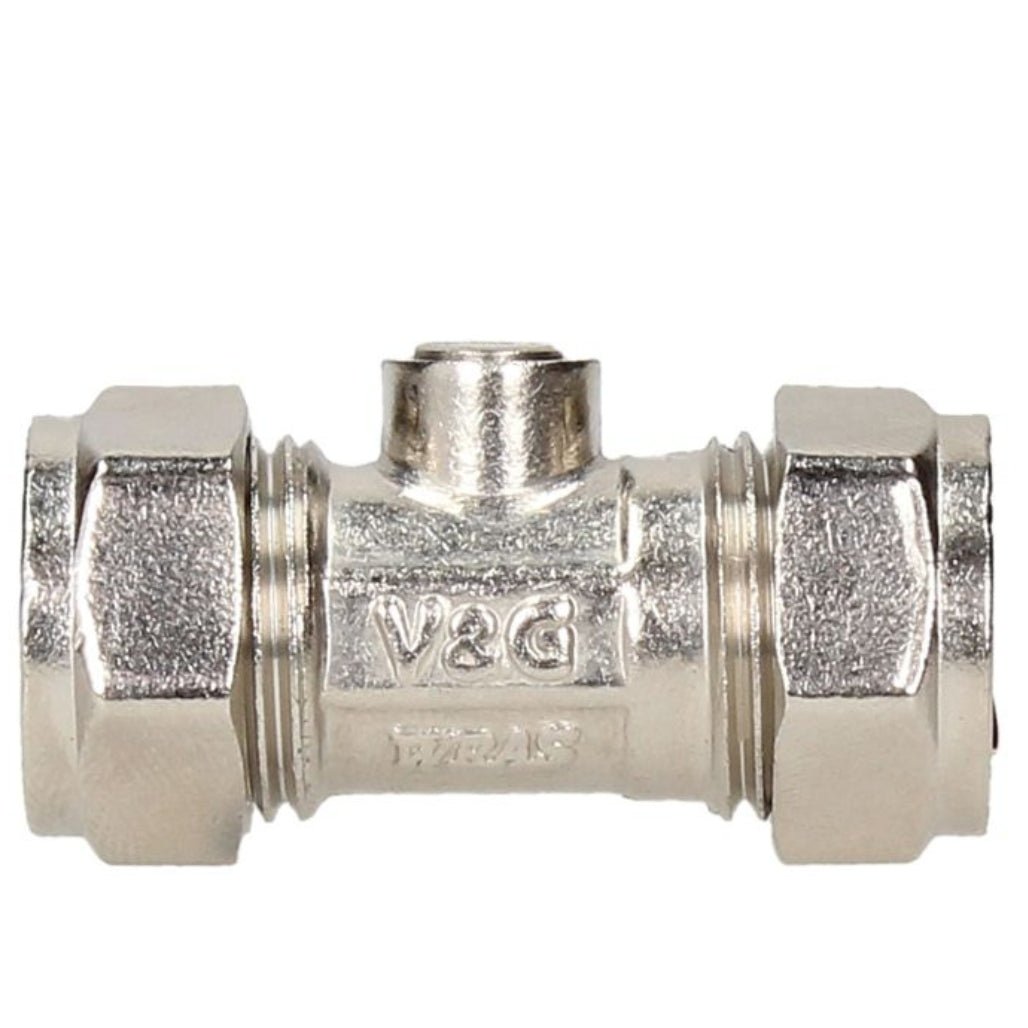 V&G Compression 22mm Chrome Isolation Valve - JJ Building Materials
