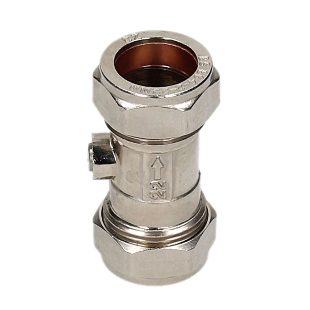 V&G Compression 22mm Chrome Isolation Valve - JJ Building Materials