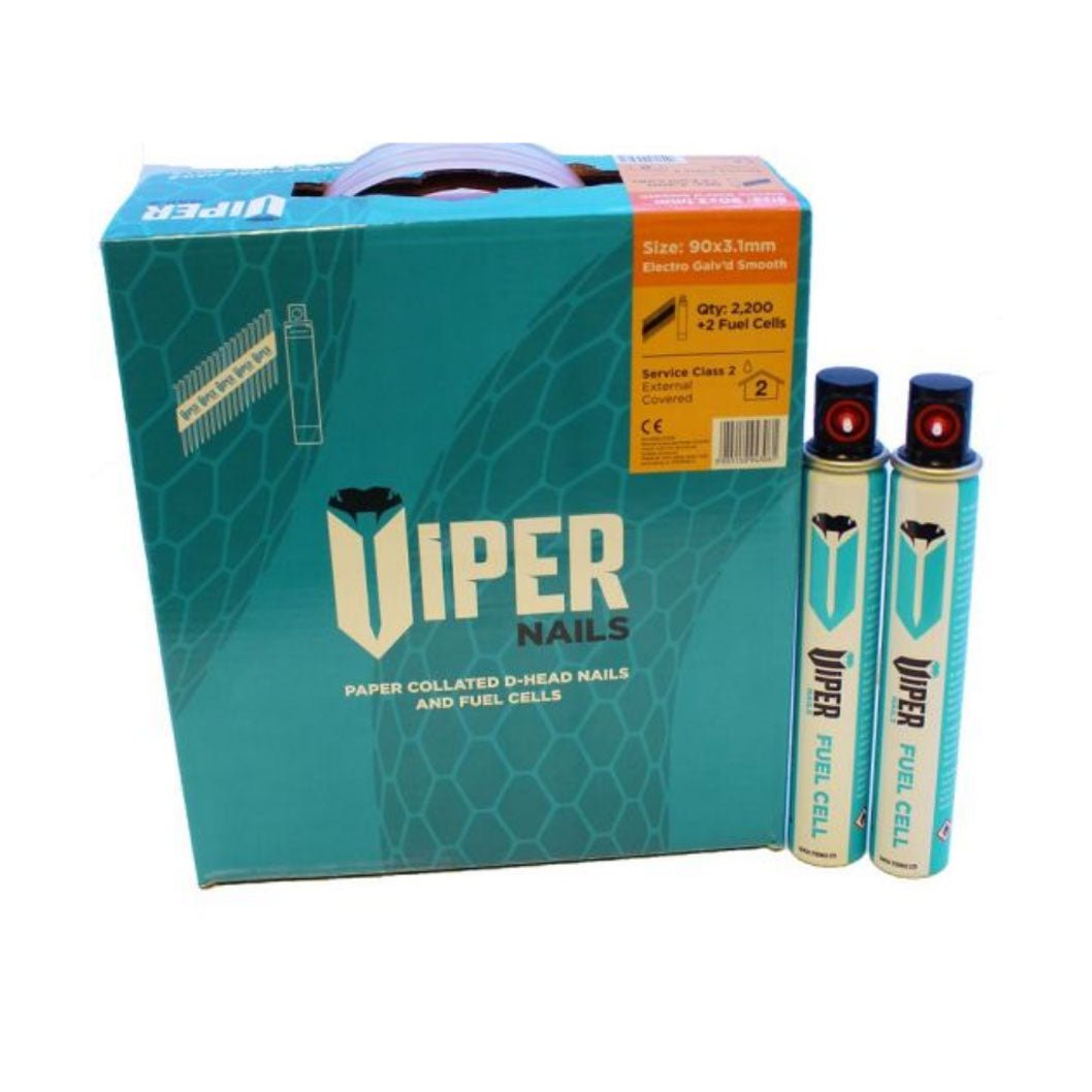 VIPER Galvanised Straight Brad Inc Fuel Pack (2000) - JJ Building Materials