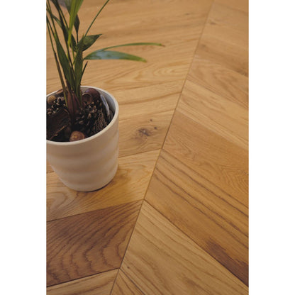 Wingate Oak Chevron Brushed Fusion Hybrid Engineered Wood Flooring - 1.568m2 Pack Size | Parquet Range - JJ Building Materials