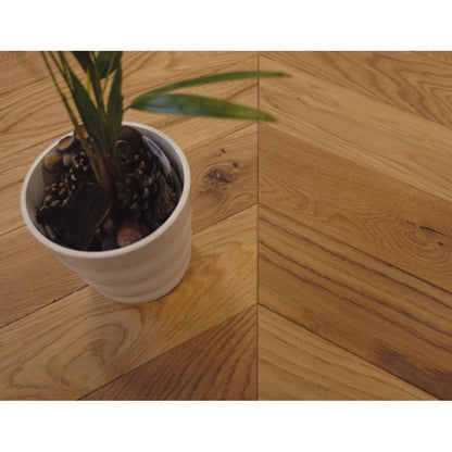 Wingate Oak Chevron Brushed Fusion Hybrid Engineered Wood Flooring - 1.568m2 Pack Size | Parquet Range - JJ Building Materials