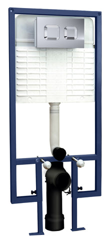 Hudson Reed Concealed Cisterns And Frames Square Dual Flush Push Button Contemp Chrome Stainless Steel 1136x520x204mm