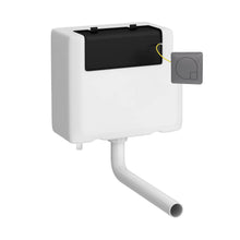 Nui Universal Access Cistern & Black Square Flush Plate Contemporary Brushed Pewter Polyethylene 296x230x142mm